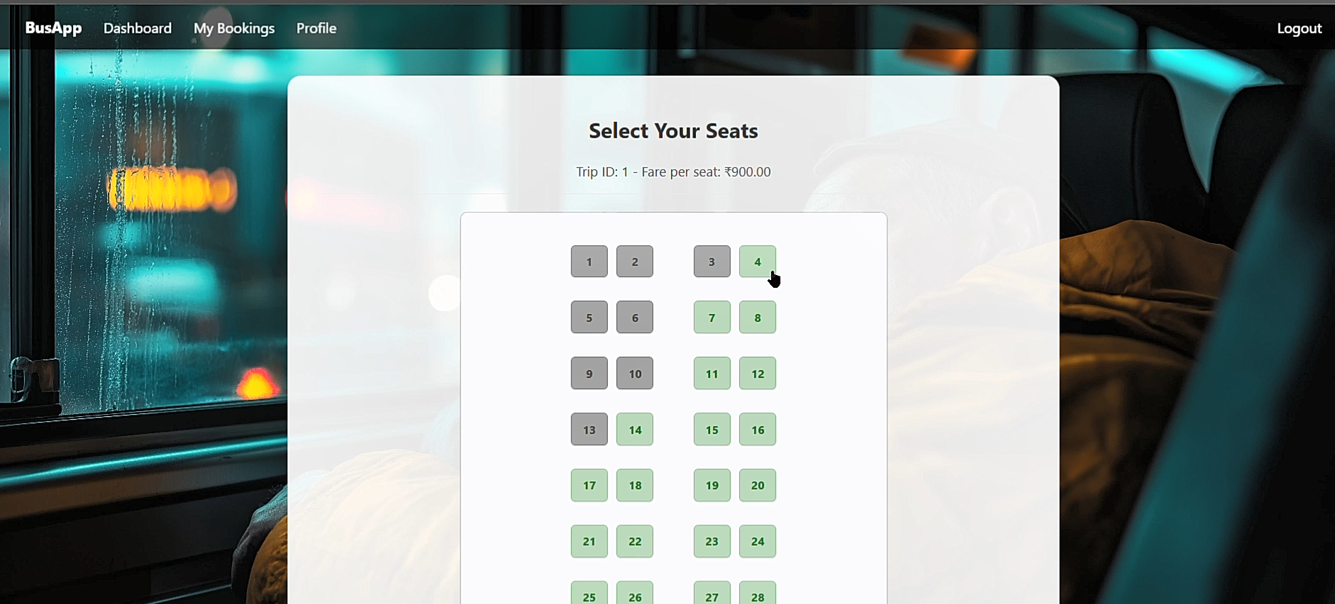 Bus Booking App Screenshot