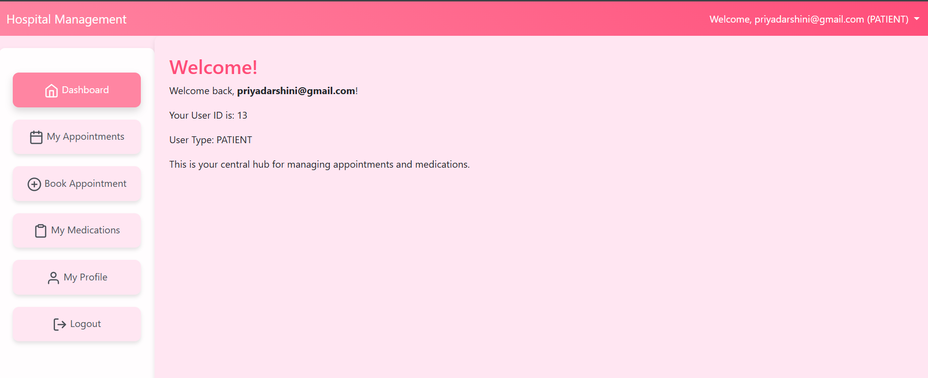Hospital Management System Screenshot